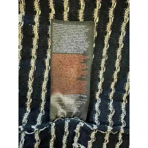 Vero Moda Buttonless Cardigan Dark Navy with Gold Size L Pocket and Navy Trim - Picture 11 of 12